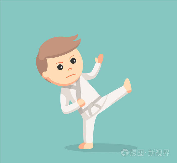 空手道小子做上踢