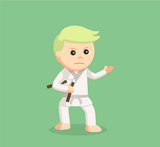 空手道小子控股双节棍照片