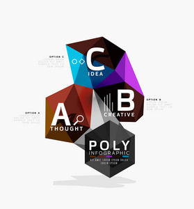 抽象三角选项信息图表模板