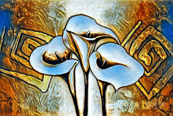 抽象花卉艺术插图