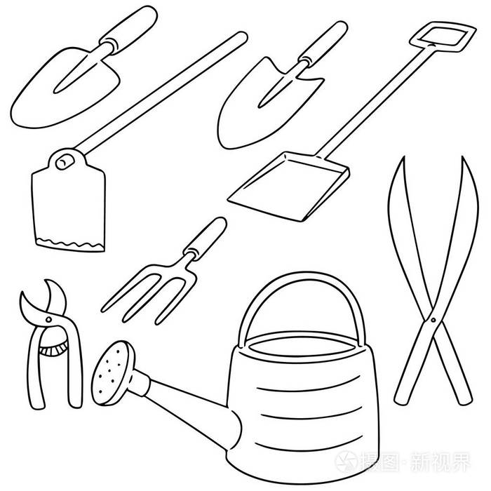 向量集的园艺工具插画-正版商用图片0xf6x0-摄图新视界