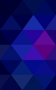 深粉红色，蓝色三角形马赛克背景，透明胶片放置在折纸样式