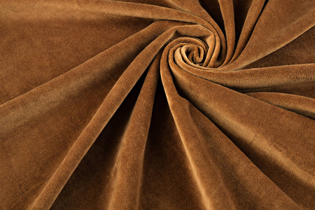 棕色丝绒特写.织物纹理和背景的宏照片