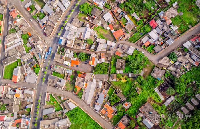 城市屋顶,在巴尼奥斯,厄瓜多尔的鸟瞰图