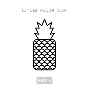 菠萝。线性矢量图标
