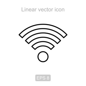 无线网络上网。线性矢量图标