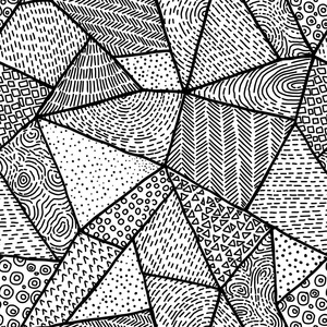 无缝黑白相间的花纹.几何抽象风格做照片