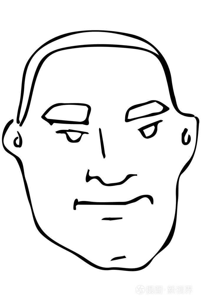 一个成年男性的脸矢量速写