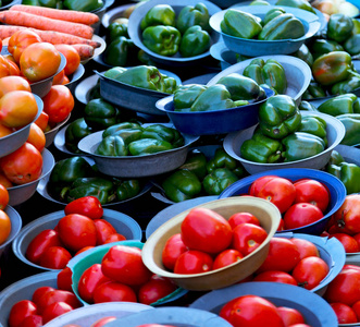 在南非食品市场蔬菜自然光线