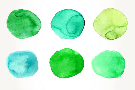 绿色水彩圆圈图片