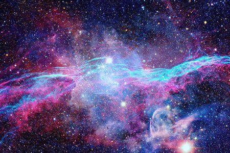 彩色的星云和星团的宇宙中的星星