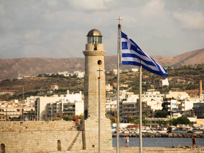 在索斯，希腊克里特岛座古老的灯塔
