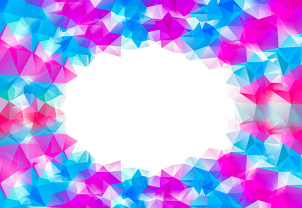 蓝色和粉红色的抽象几何背景。颜色像素时尚马赛克