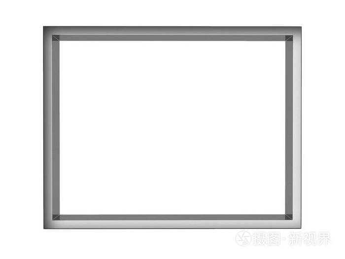 孤立在白色的背景下3drenderi不锈钢相框