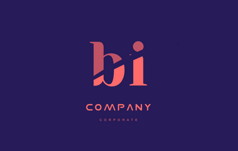 我 b bi 公司小写字母标志图标设计