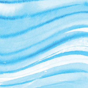 手工绘画水彩蓝色的大海，纸张的纹理