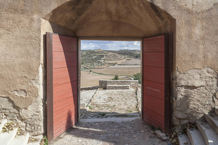 lerida街头村认为,与农村意见,cervera,省莱里达,加泰罗尼亚扇敞开的