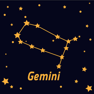 在满天星斗的天空上的双子星座照片