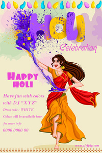 印度人印度洒红节庆祝颜色的节