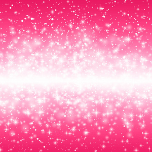 矢量图的情人节卡片褪色雪星线粉红色的背景上。矢量图。抽象的白色闪光功能区。神奇的圣诞平安夜降雪。为假期，党生日