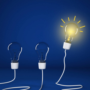 点亮的灯泡图片