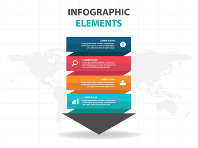 抽象的箭头业务信息图表元素，演示文稿模板平面设计矢量图的网页设计营销广告