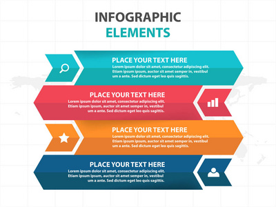抽象的箭头业务信息图表元素，演示文稿模板平面设计矢量图的网页设计营销广告