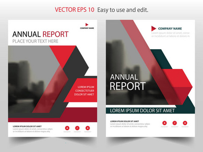 红三角矢量宣传册年度报告单张海报模板设计 书籍封面版式设计 抽象商务