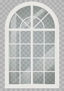 木制拱形的窗口