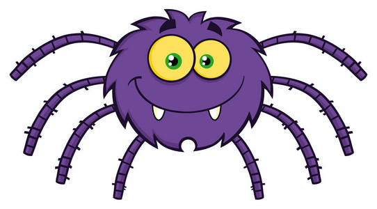 紫色的万圣节蜘蛛
