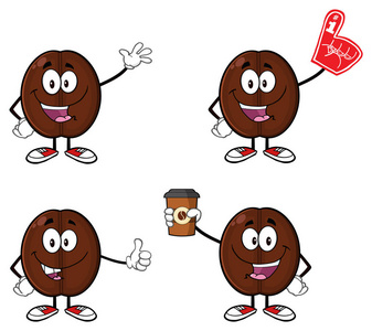 咖啡豆卡通吉祥物照片