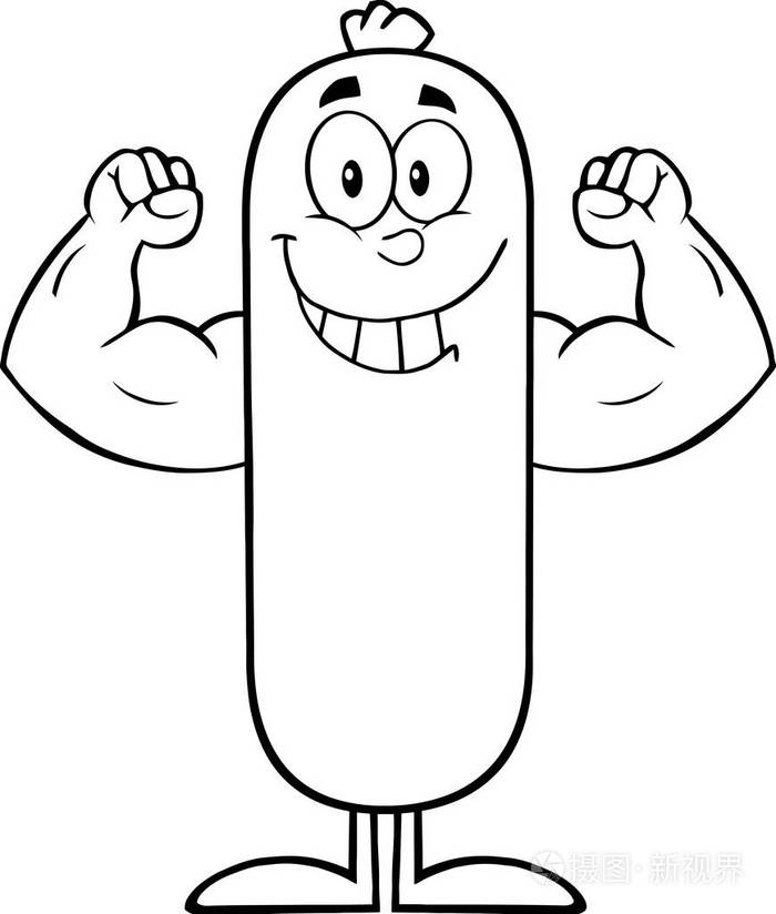 香肠卡通人物插画-正版商用图片0xh86h-摄图新视界