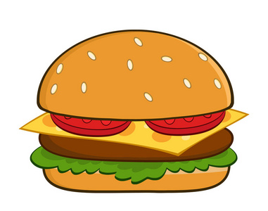 汉堡包卡通插图