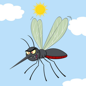蚊子卡通人物飞