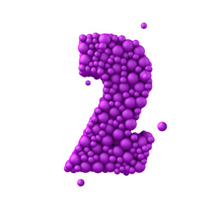 编号为 2 的塑料珠，紫色的泡沫