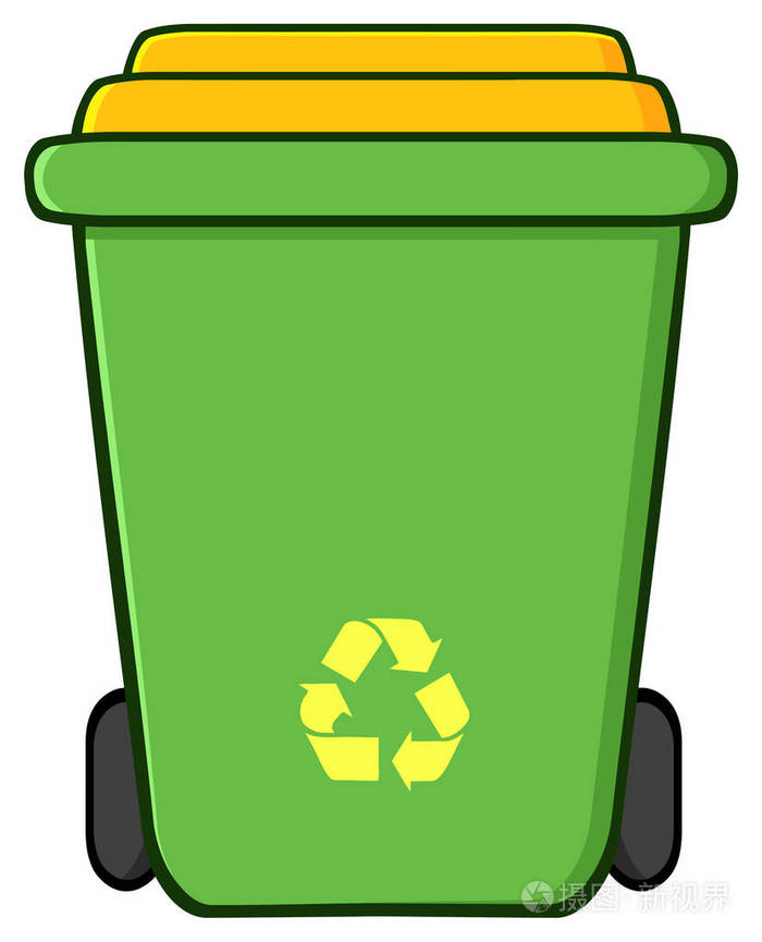 绿色回收箱卡通