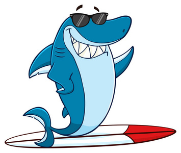 鲨鱼卡通吉祥物照片