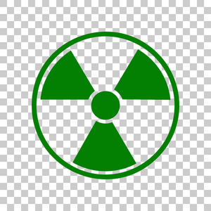 辐射圆形标志。在透明背景上的暗绿色图标