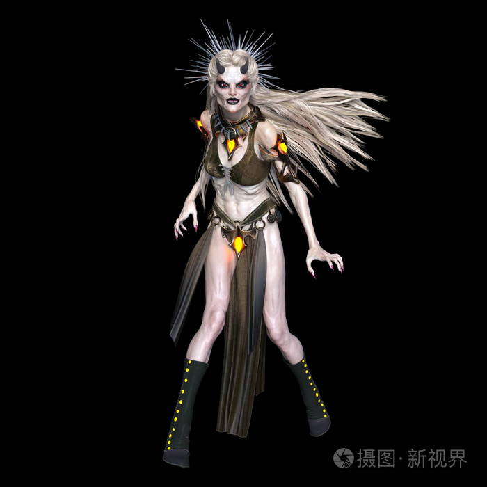 3d cg 渲染的一个女的怪物照片-正版商用图片0xhf4w-摄图新视界