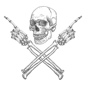 骷髅和交叉骨骷髅和骨头太年轻了骷髅和交叉骨骷髅和交叉骨,一个