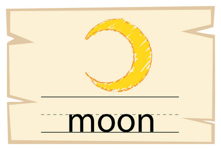 词月亮闪卡设计