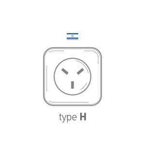 套接字图标。类型 H.Ac 电源插座现实例证。不同类型电源插座设置 矢量不同国家插头的孤立的图标说明