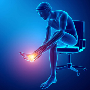 男脚和踝关节疼痛图片
