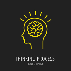 思维过程的矢量简单的 Logo 模板