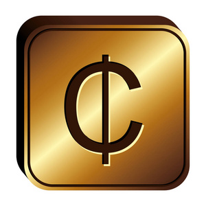 加纳塞地货币符号图标插画