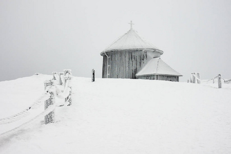 捷克共和国巨人山区雪的冬天