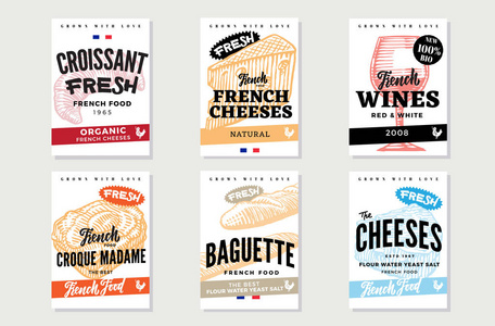 素描法国食品宣传册图片