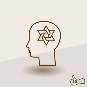 想头和大卫宗教人士犹太人或以色列的明星