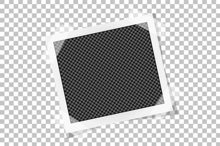 方形框架模板上胶带透明背景上孤立的阴影。矢量图
