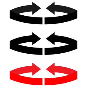 黑色和红色箭头与部分圈双方向